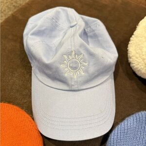 Light Periwinkle Cap with Sun Embroidery